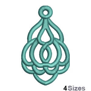 FSL Bangle Machine Embroidery Design - 4 Sizes, Freestanding Lace Earring Embroidery Pattern, FSL Decor Ornament Embroidery Design
