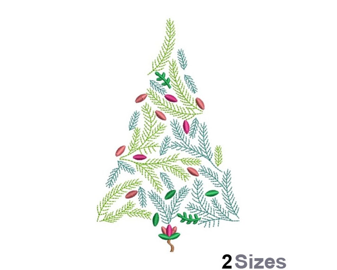 Christmas Tree - Machine Embroidery Design - 2 Sizes, Decorated Xmas ...