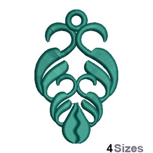 FSL Decoration Machine Embroidery Design - 4 Sizes, Freestanding Lace Earring Embroidery Pattern, FSL Ornament Embroidery Design