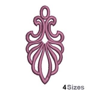 FSL Fancy Decoration Machine Embroidery Design - 4 Sizes, Freestanding Lace Earring Embroidery Pattern, FSL Ornament Embroidery Design