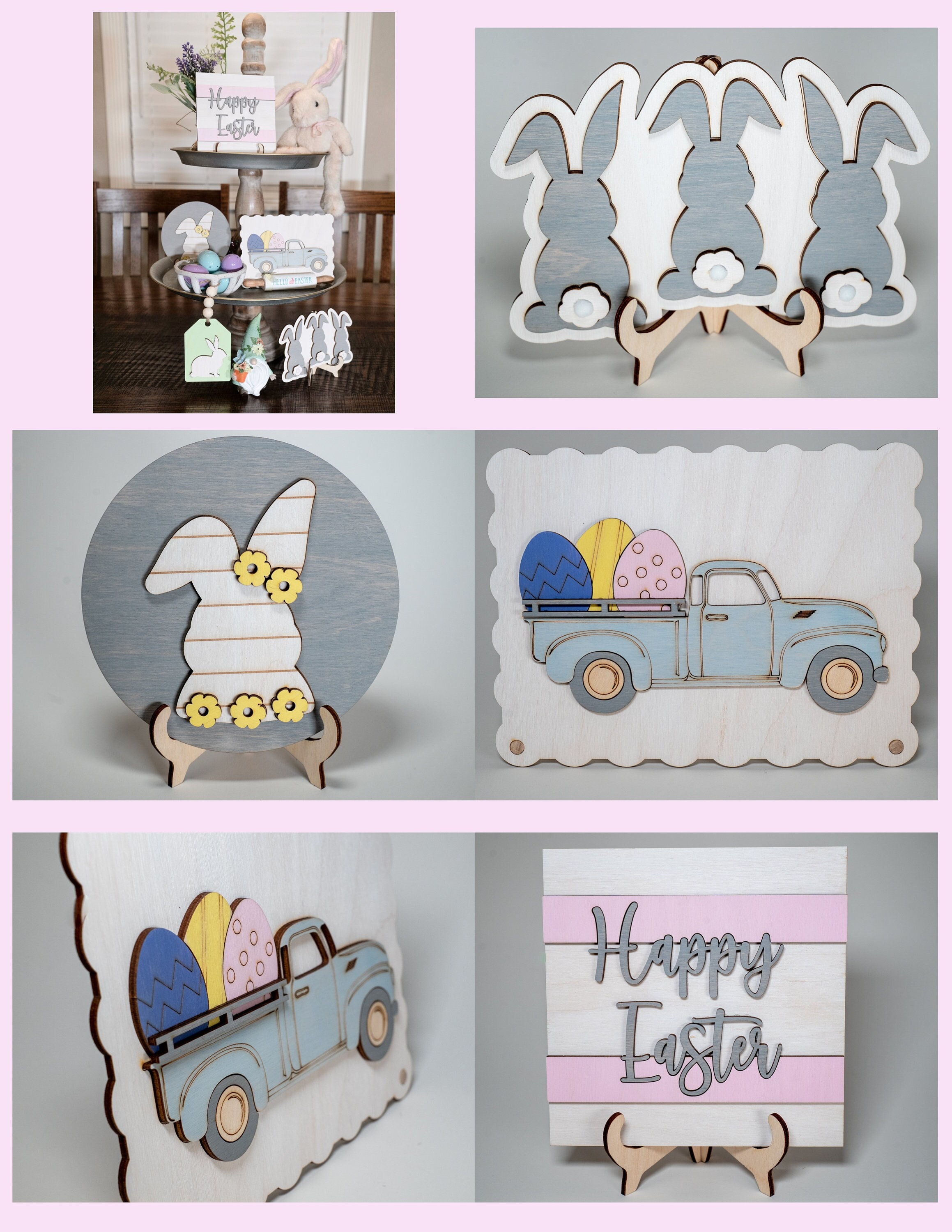 Easter Decorations | Laser Cut Files | Lightburn Files | SVG Download Easter Decor | Easter Bunny