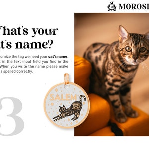Personalize your cat tag by engraving the dog's name on it