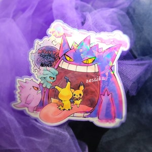 Gigantamax Shiny Gengar: Pokemon Embroidery Plushie Keychain 