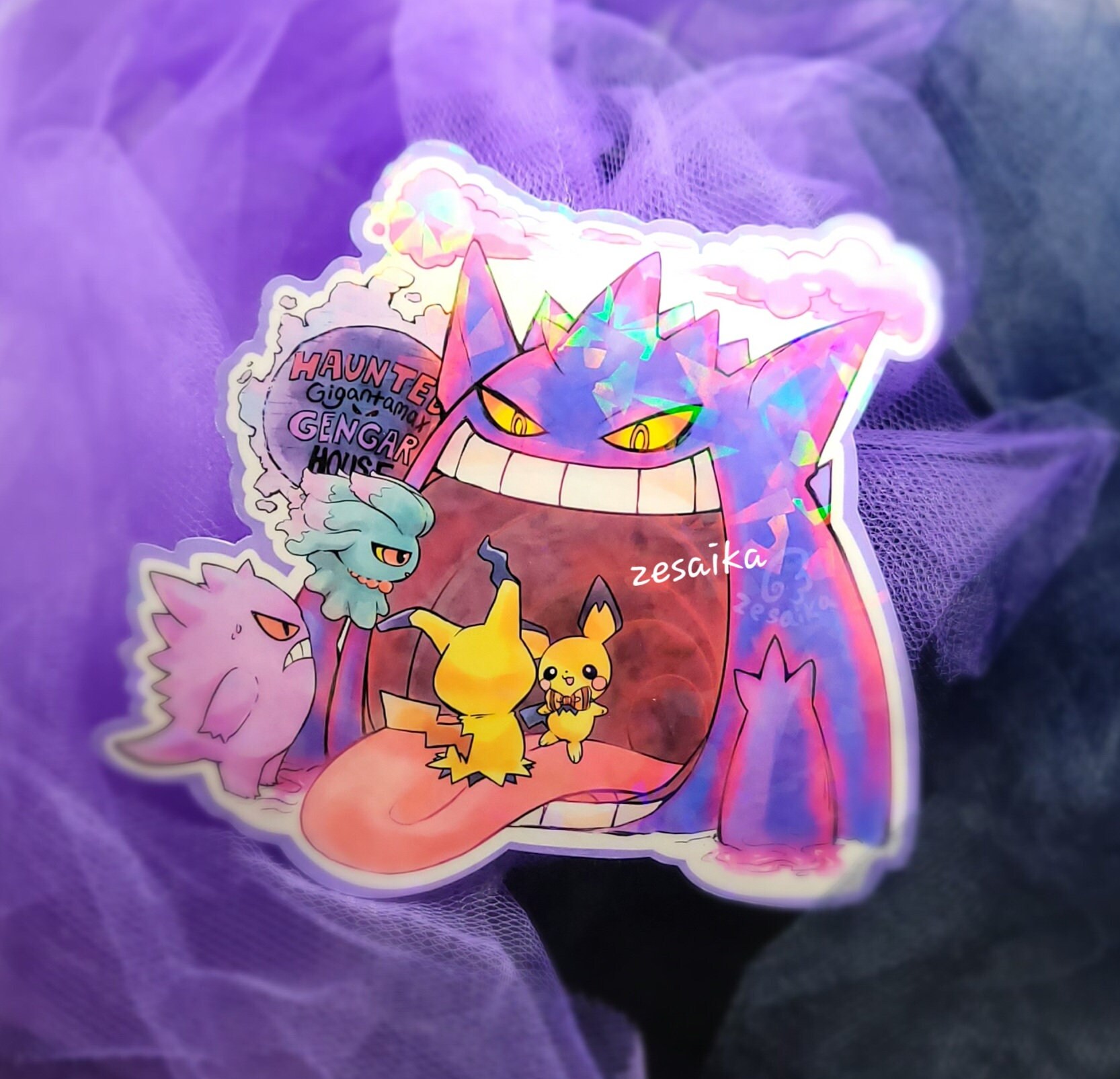 Pokemon Holographic Sticker Pack: Gigantamax Gengar Normal/Shiny