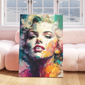Marilyn Monroe Canvas Print Art Marilyn Monroe Wall Art Marilyn Monroe Poster Marilyn Monroe Portrait living room decor ready to hang