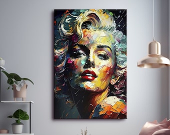 Marilyn Monroe Canvas Print Art Marilyn Monroe Wall Art Marilyn Monroe Poster Marilyn Monroe Portrait living room decor ready to hang