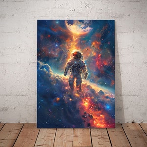 Explore Infinite Possibilities: Canvas Astronaut Art Space | Unique Home Decor on Etsy
