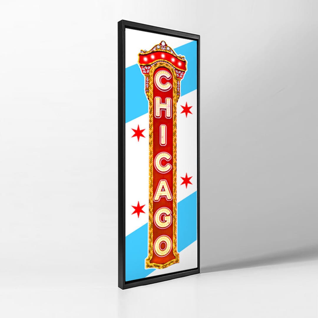 Chicago Theatre Sign Canvas Chicago Modern Wall Art Chicago Etsy