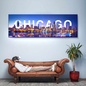 Chicago Skyline Wall Art canvas, wall art decor