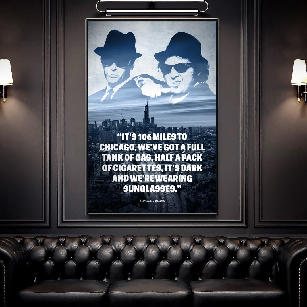 The Blues Brothers Canvas Wall Art Blues Bluesmobile Blues Etsy Canada
