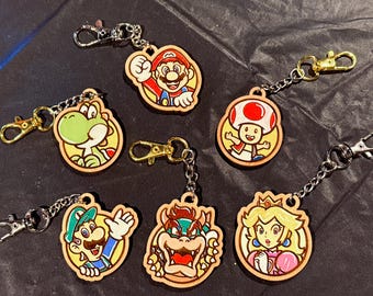 MARIO Keychains — Mario, Luigi, Yoshi, Princess Peach, Bowser, Toad | Cute Gamer Gift | Mario Bag Charm | Nintendo Fan Keychain| Super Mario