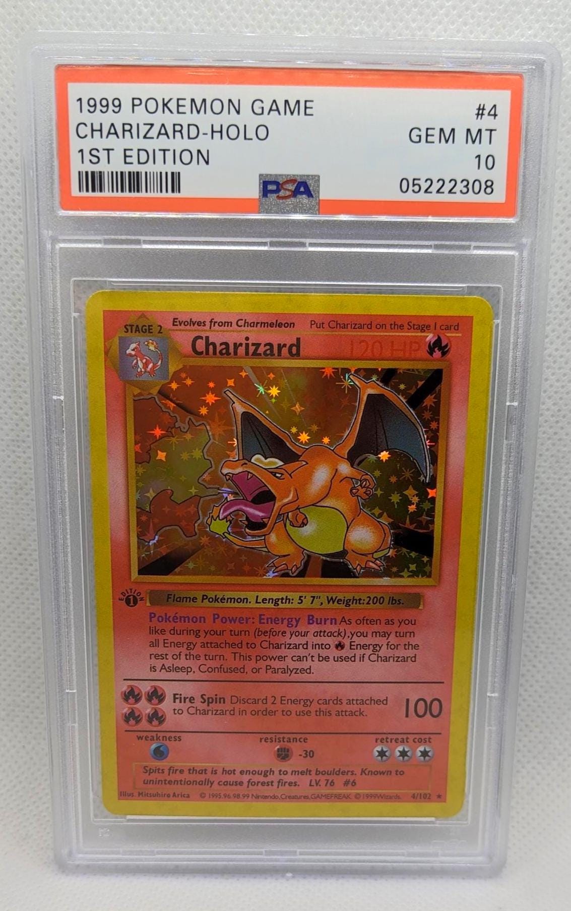 1999 Pokémon Charizard Holo 1st Edition PSA 10 Gem Mint – Rare