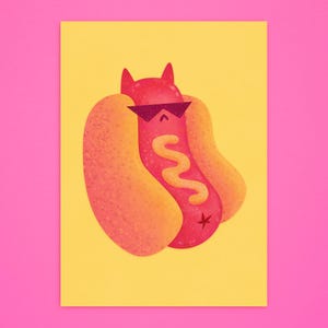5x7 Art Print ~Bad Hot Dog~