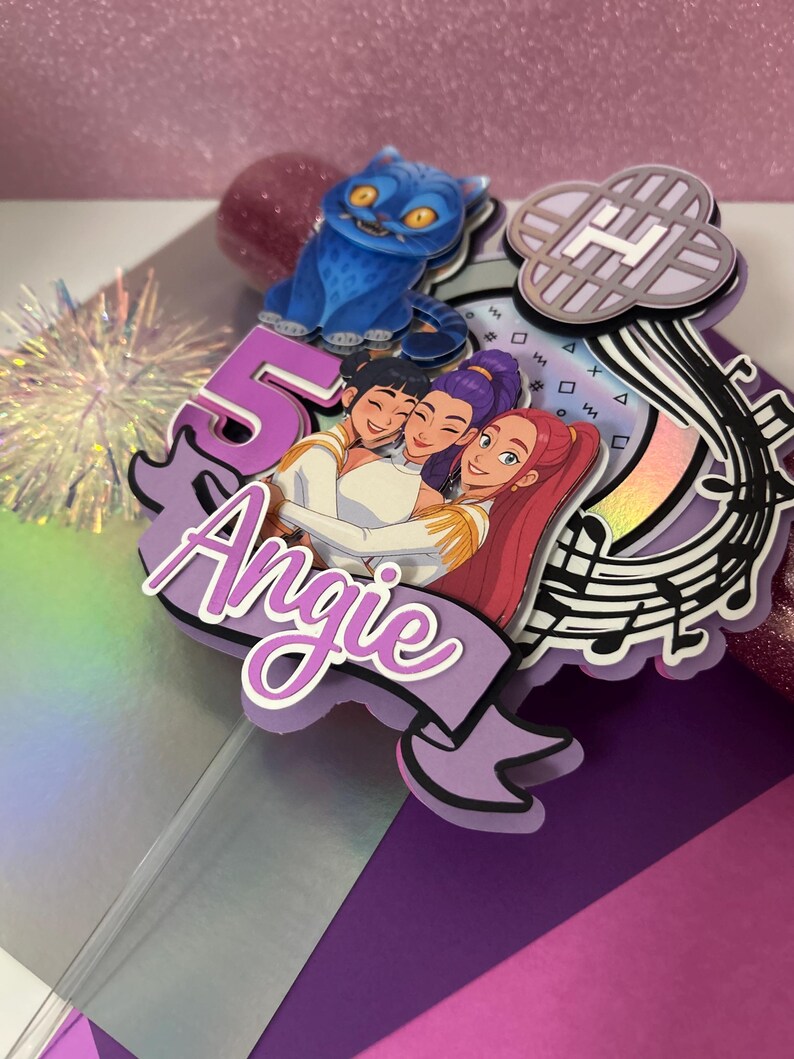 K-pop Demon Hunter Cake Topper, Personalized Birthday Party Decor - Etsy