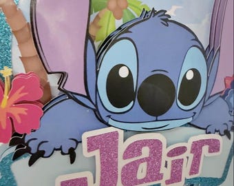 Personalisierte Stitch Cake Topper, Geburtstagsparty Dekoration