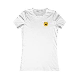 Power To The People 1960s Black Panther Party Slogan Yellow Button Logo Women&#39;s Favorite White Tee