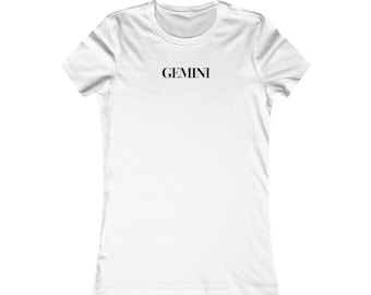 Gemini Zodiac Horoscope Astrology Air Sign Vogue Font Women's Favorite White Tee