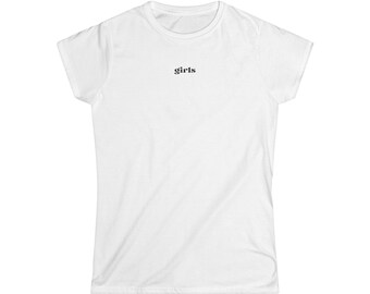 Girls Girl Power Feminist Women's Softstyle White Graphic Tee