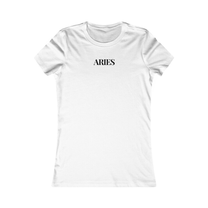 Aries Zodiac Horoscope Astrology Fire Sign Gift Vogue Font Women's Favorite White Tee image 1
