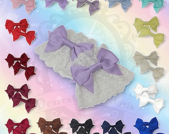 Puños blancos exclusivos para la muñeca: ¡elige el color del lazo!