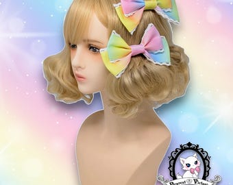 Pastel Neon Duchess Bows - Hair Clips - x2