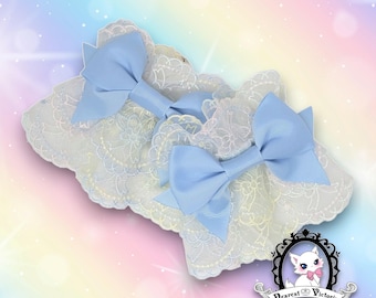 Pastel Rainbow Lily of the Valley Lace Wrist Cuffs