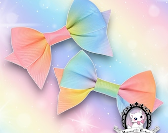 Pastel Neon Bows - Pin On - x2