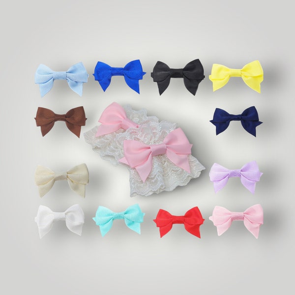 White Wrist Cuffs - Your choice of bow color!