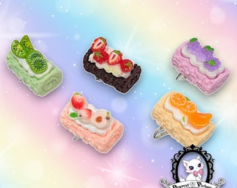 Frosted Roll Cake Charm Ring