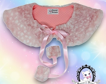 Pink Fawn Fur Collar