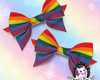 Pride Rainbow Bows - Pin On - x2