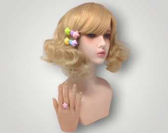 Creamy Star Hairclip and Ring Set