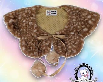 Scalloped Fawn Fur Collar