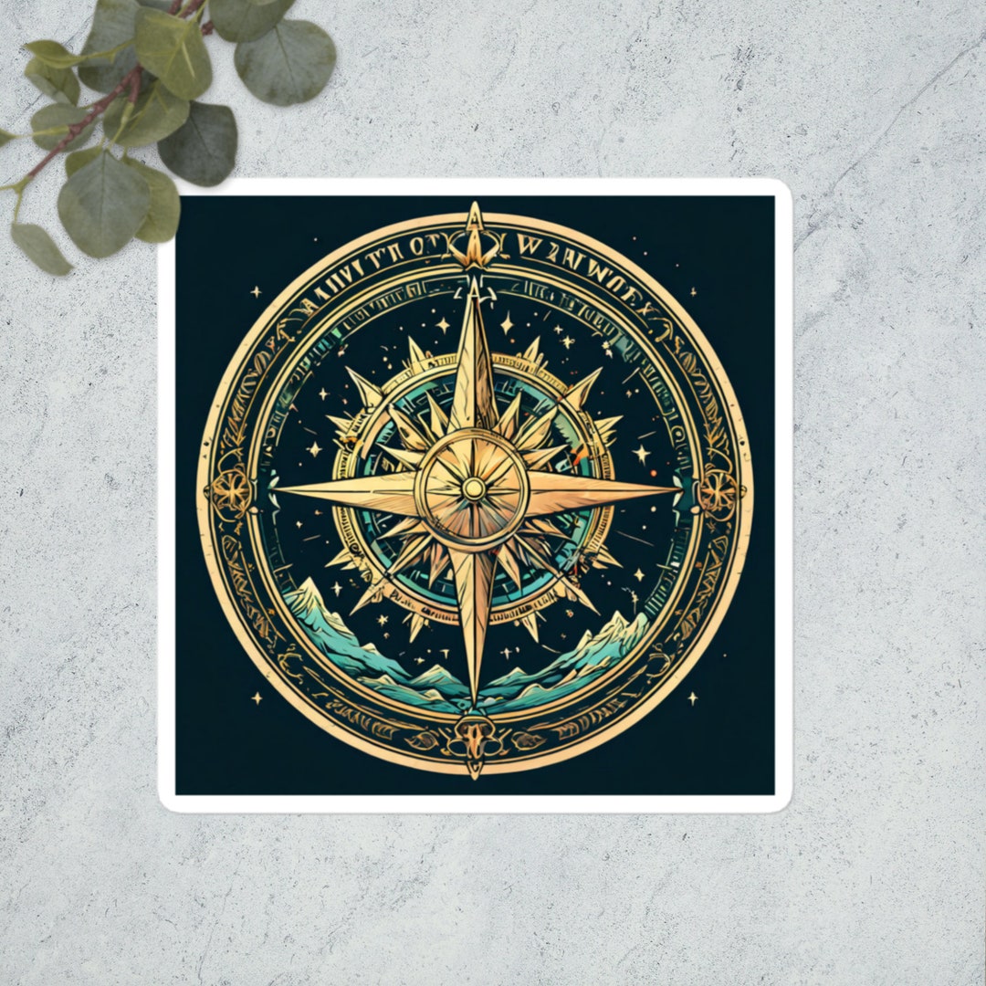 Compass Rose Dark Sticker - Etsy