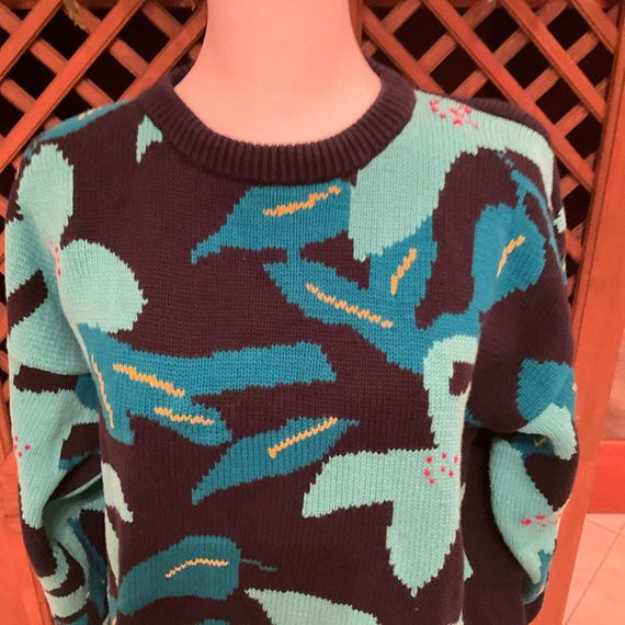 Vintage 90s Women's Medium John Hin Hibiscus Sweater - Etsy