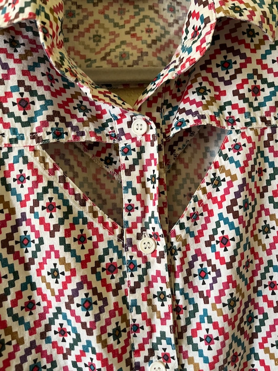 Vintage Cut out South Western Aztec Shirt! - image 6