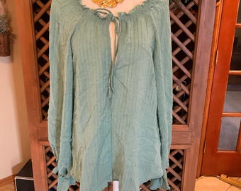 NWT Free People Boho Romantic Festival Gauze Tie Front Small Blouse