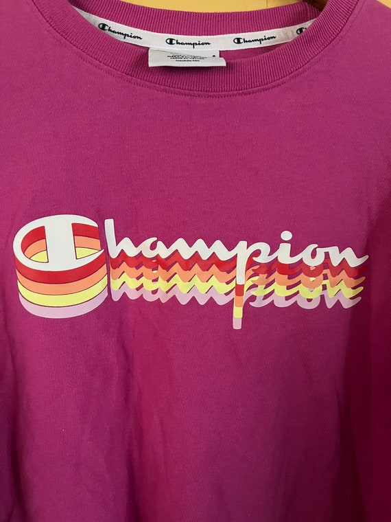 Champion Pink and White Cropped off sweatshirt! - image 2