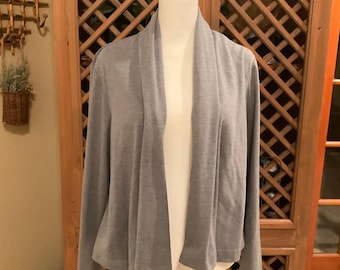 Coldwater Creek Gray Open Front Cardigan Size 12