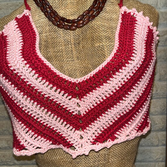 HALTER TOP CROP Festival Handmade Crochet 100% Co… - image 3