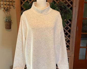 NWT Chico’s Zenergy Minimalist Cream Mock Neck Knit Top Size 3 XL