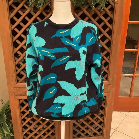 Vintage 90s Women's Medium John Hin Hibiscus Sweater - Etsy