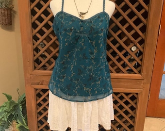 Top camisola de tirantes finos medianos color verde azulado para mujer de NWT Gap