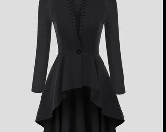 Scarlet Darkness Gothic Steampunk Ruffle Corset Back Jacket Medium