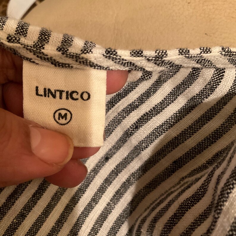 Lintico Linen Minimalist Resort Vacation Striped Dress Medium - Etsy