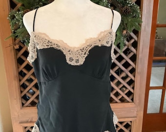 Ann Taylor Silk black lace cami top Size 12