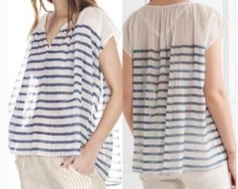 Blusa de algodón a rayas azul marino de Mes Demoiselles Paris para mujer, talla 1
