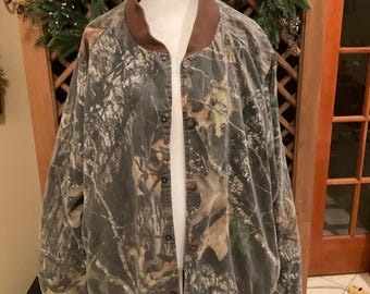 Vintage Mossy Oak Field Staff camo bomber hunting jacket 2XL