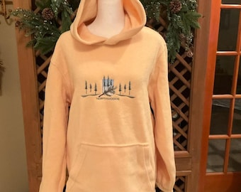 Vintage Cityscape Northwoods Gorpcore Fleece Hoodie Pullover Canada Medium