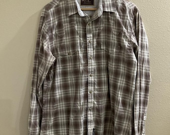 Wrangler Western Retro Men’s Large Pearl Snap Button Up Long Sleeve Shirt